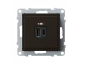 Зарядное устройство USB 2 выхода Тип А - Тип С SUNO, антрацит /721430/