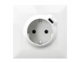 Розетка 2К+З с USB Type-C SUNO, белый /721129/