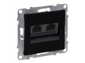 Розетка двойная RJ45 категория 5е UTP SUNO, антрацит /721451/
