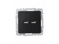 BRITE Розетка USB A+A 5В 3,1А РЮ10-1-БрЧ черный ИЭК
