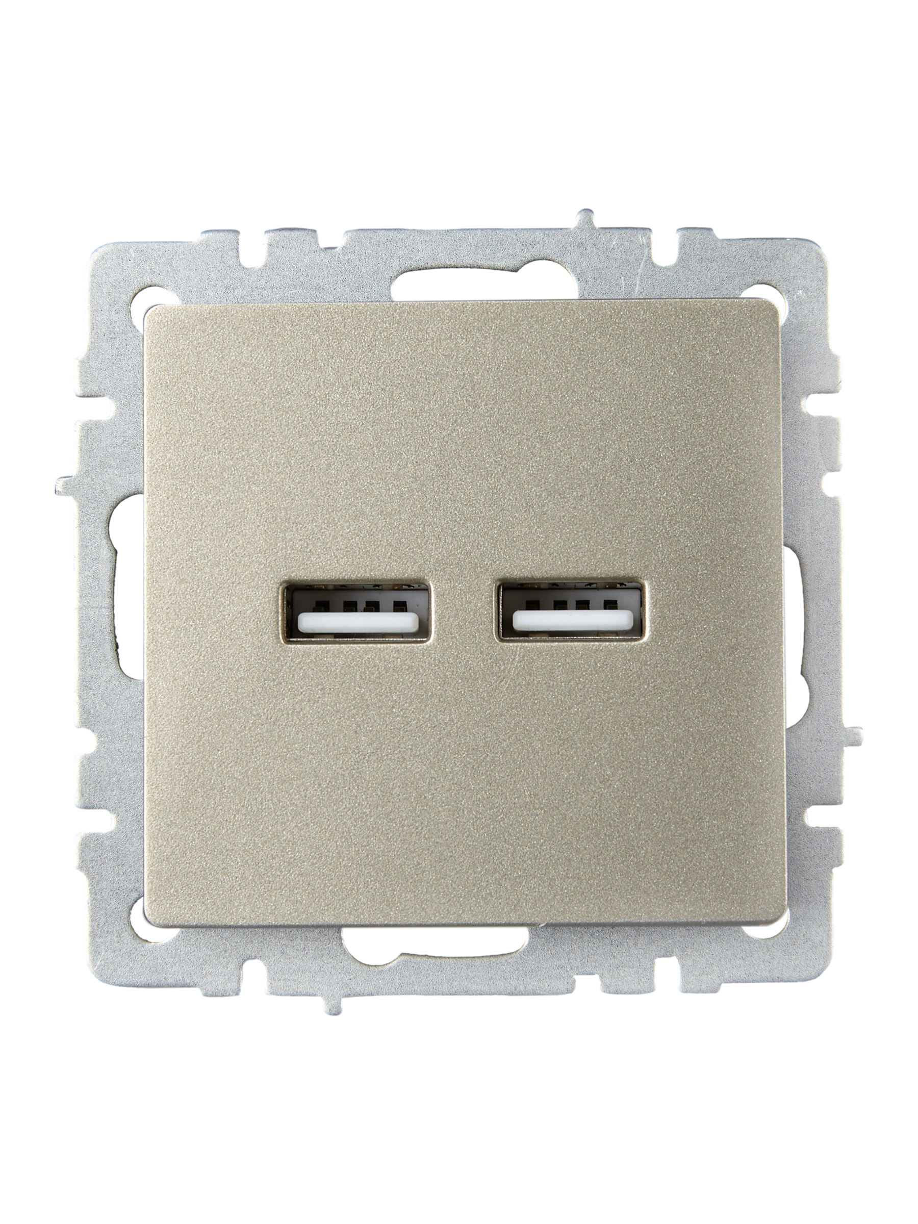 BRITE Розетка USB A+A 5В 3,1А РЮ10-1-БрШ шампань ИЭК