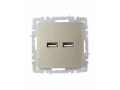 BRITE Розетка USB A+A 5В 3,1А РЮ10-1-БрШ шампань ИЭК