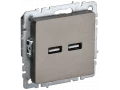 BRITE Розетка USB A+A 5В 3,1А РЮ10-1-БрШ шампань ИЭК
