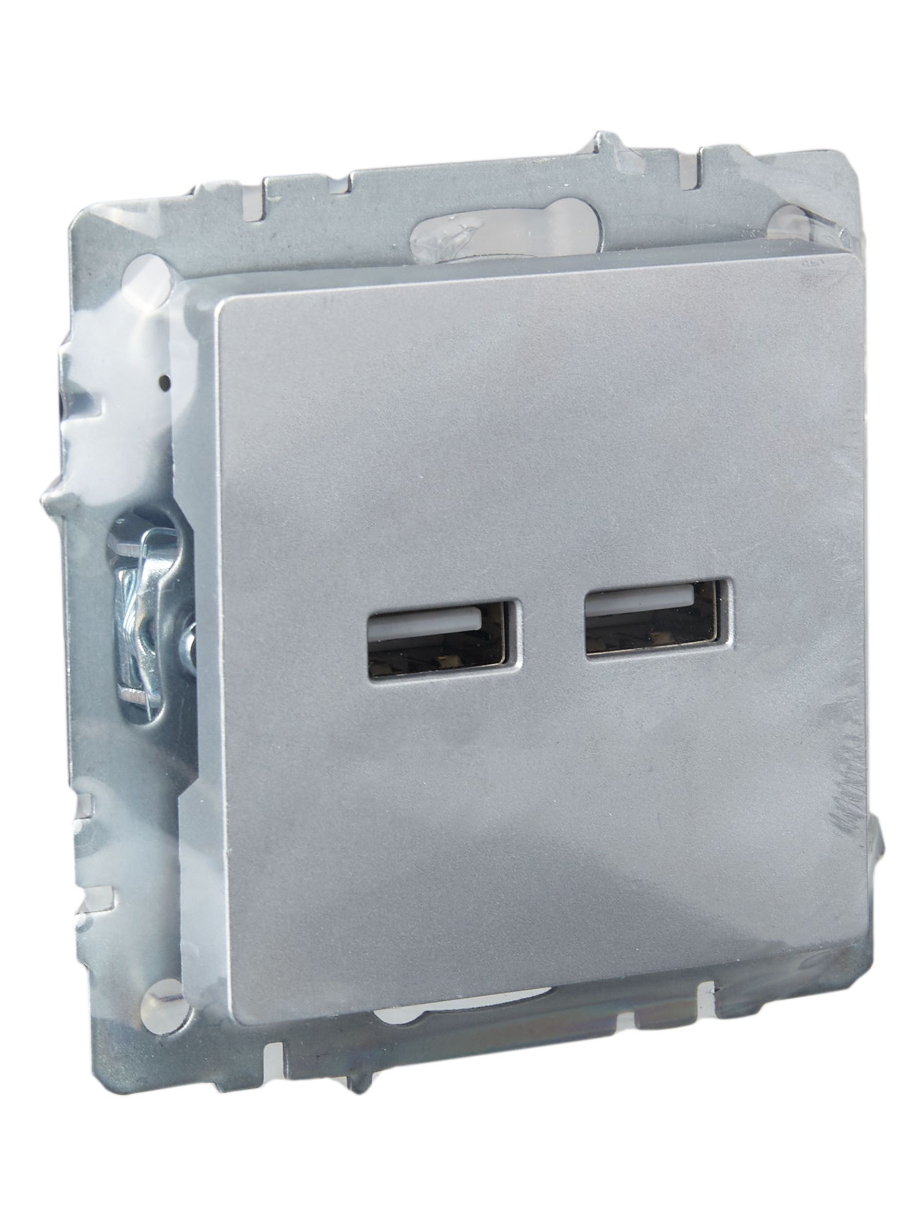 BRITE Розетка USB A+A 5В 3,1А РЮ10-1-БрА алюминий ИЭК