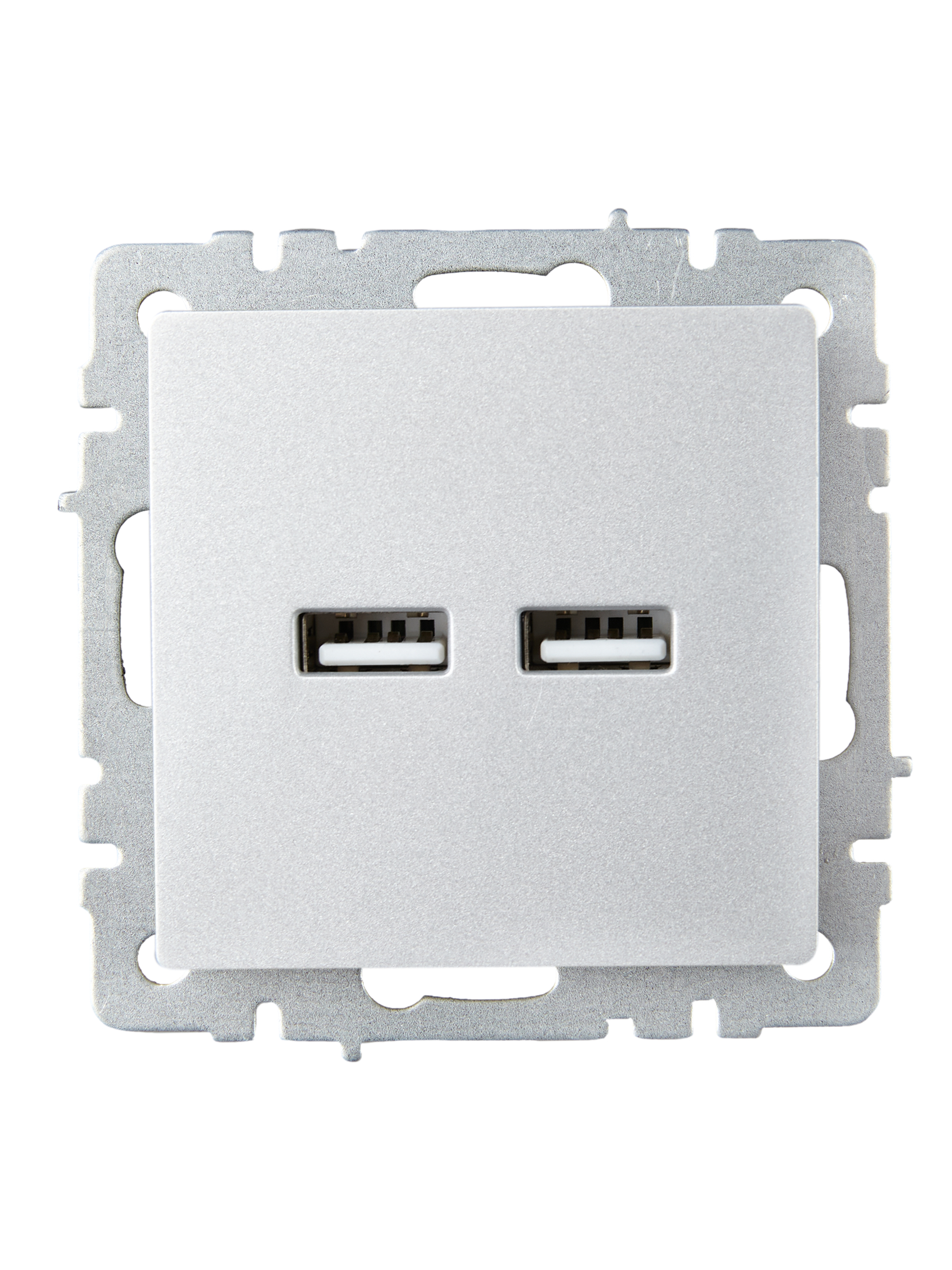 BRITE Розетка USB A+A 5В 3,1А РЮ10-1-БрА алюминий ИЭК