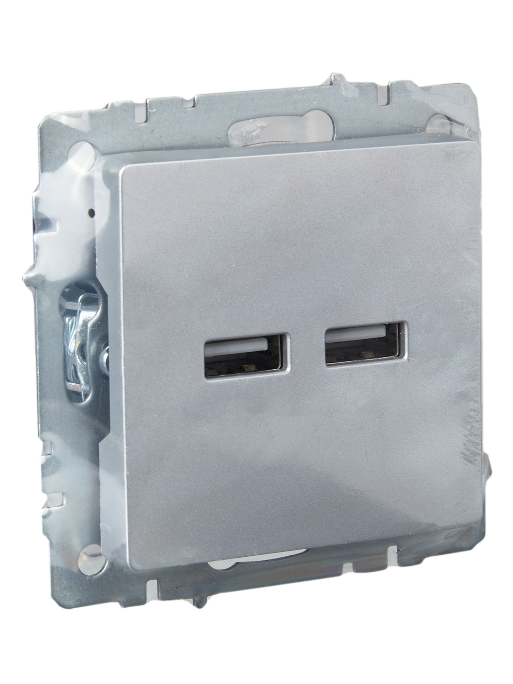 BRITE Розетка USB A+A 5В 3,1А РЮ10-1-БрА алюминий ИЭК