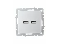 BRITE Розетка USB A+A 5В 3,1А РЮ10-1-БрА алюминий ИЭК