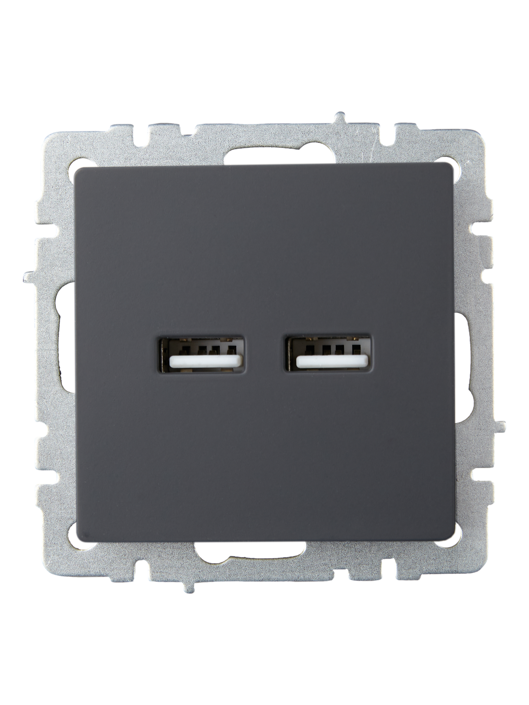 BRITE Розетка USB A+A 5В 3,1А РЮ10-1-БрГ графит ИЭК