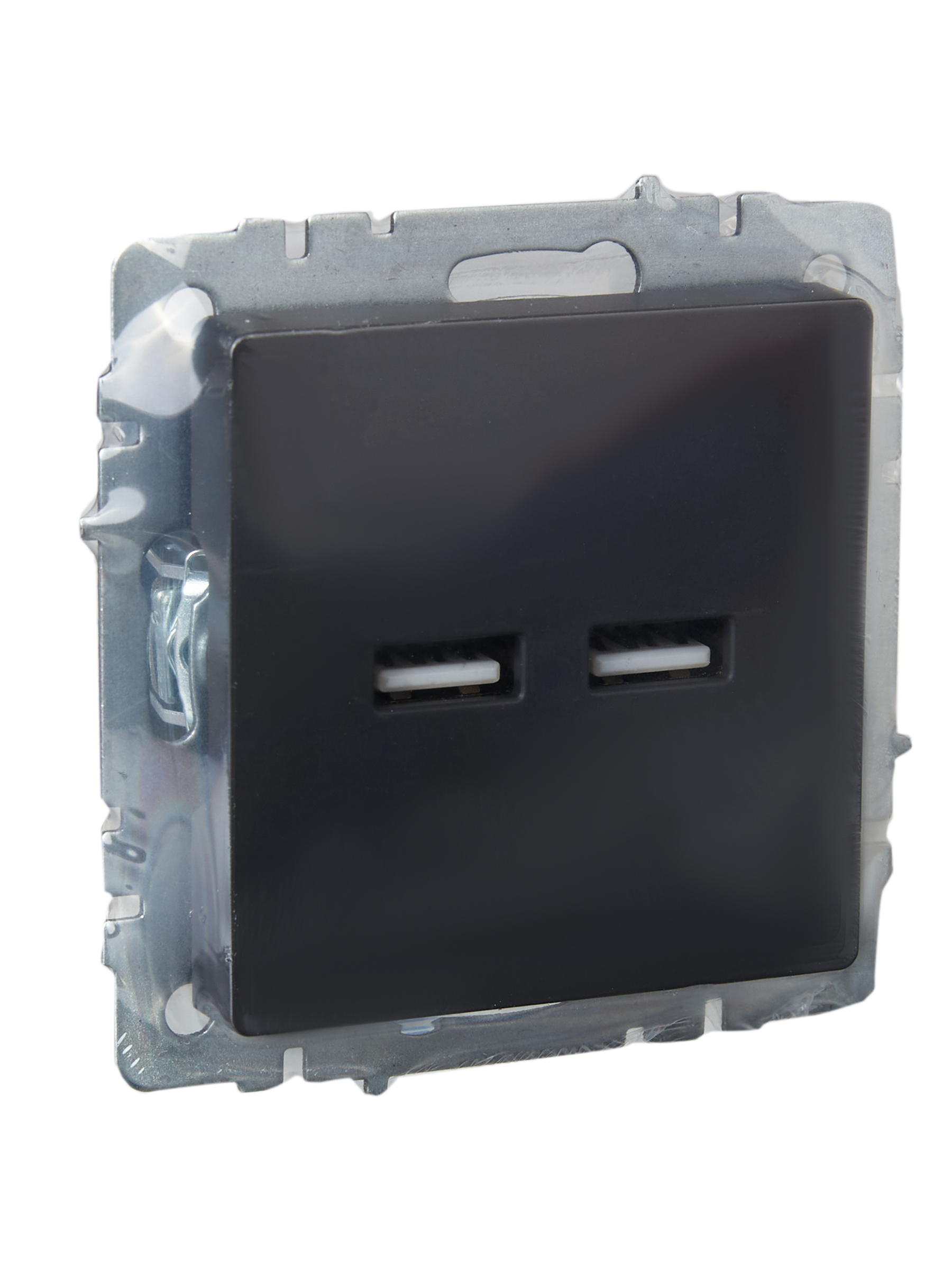 BRITE Розетка USB A+A 5В 3,1А РЮ10-1-БрГ графит ИЭК