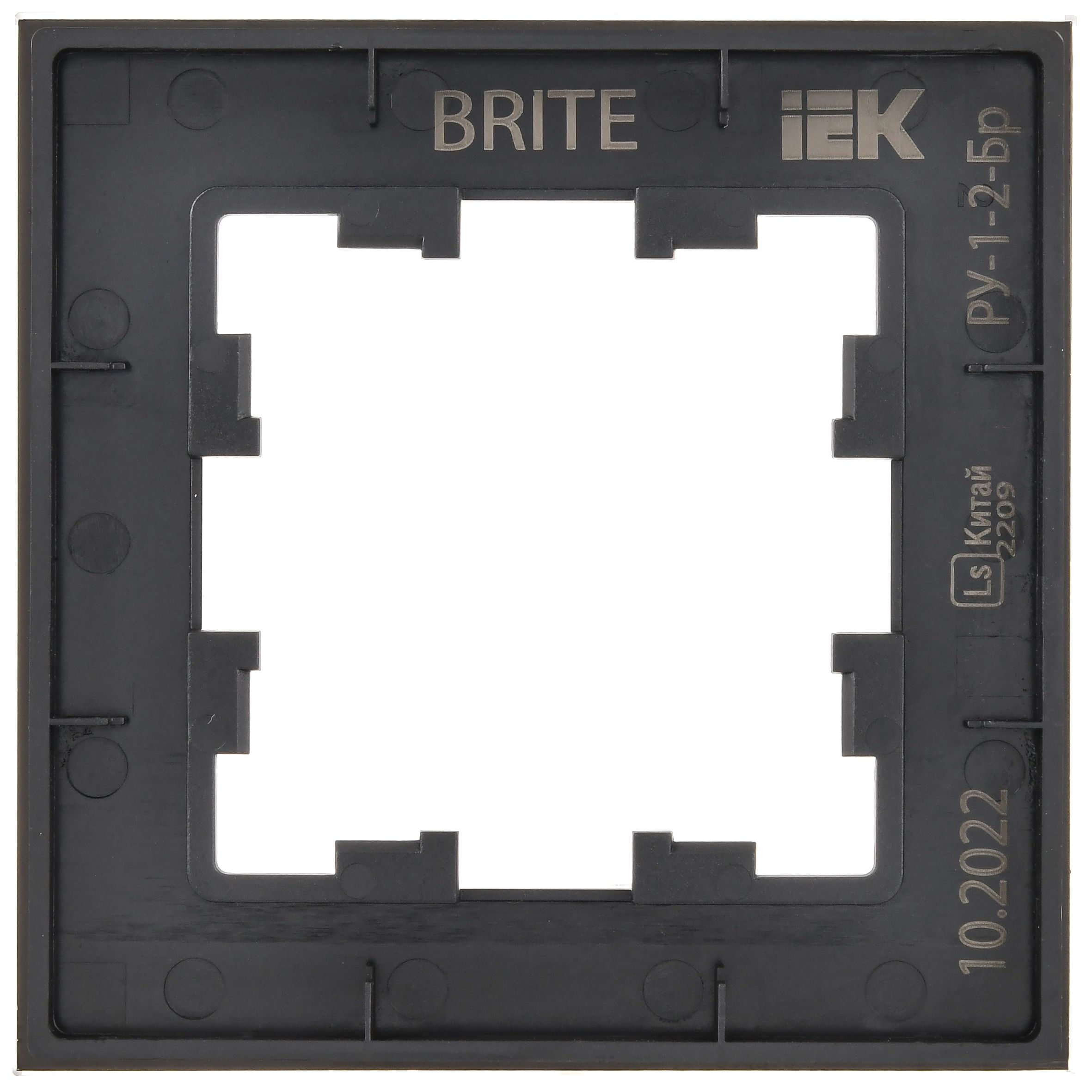 BRITE Рамка 1-местная РУ-1-2-Бр стекло черный матовый ИЭК