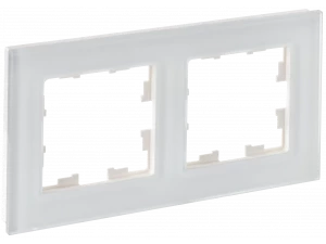 BRITE Рамка 2 -местная РУ-2-2-Бр стекло белый матовый ИЭК