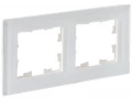 BRITE Рамка 2 -местная РУ-2-2-Бр стекло белый матовый ИЭК