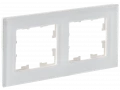 BRITE Рамка 2 -местная РУ-2-2-Бр стекло белый матовый ИЭК