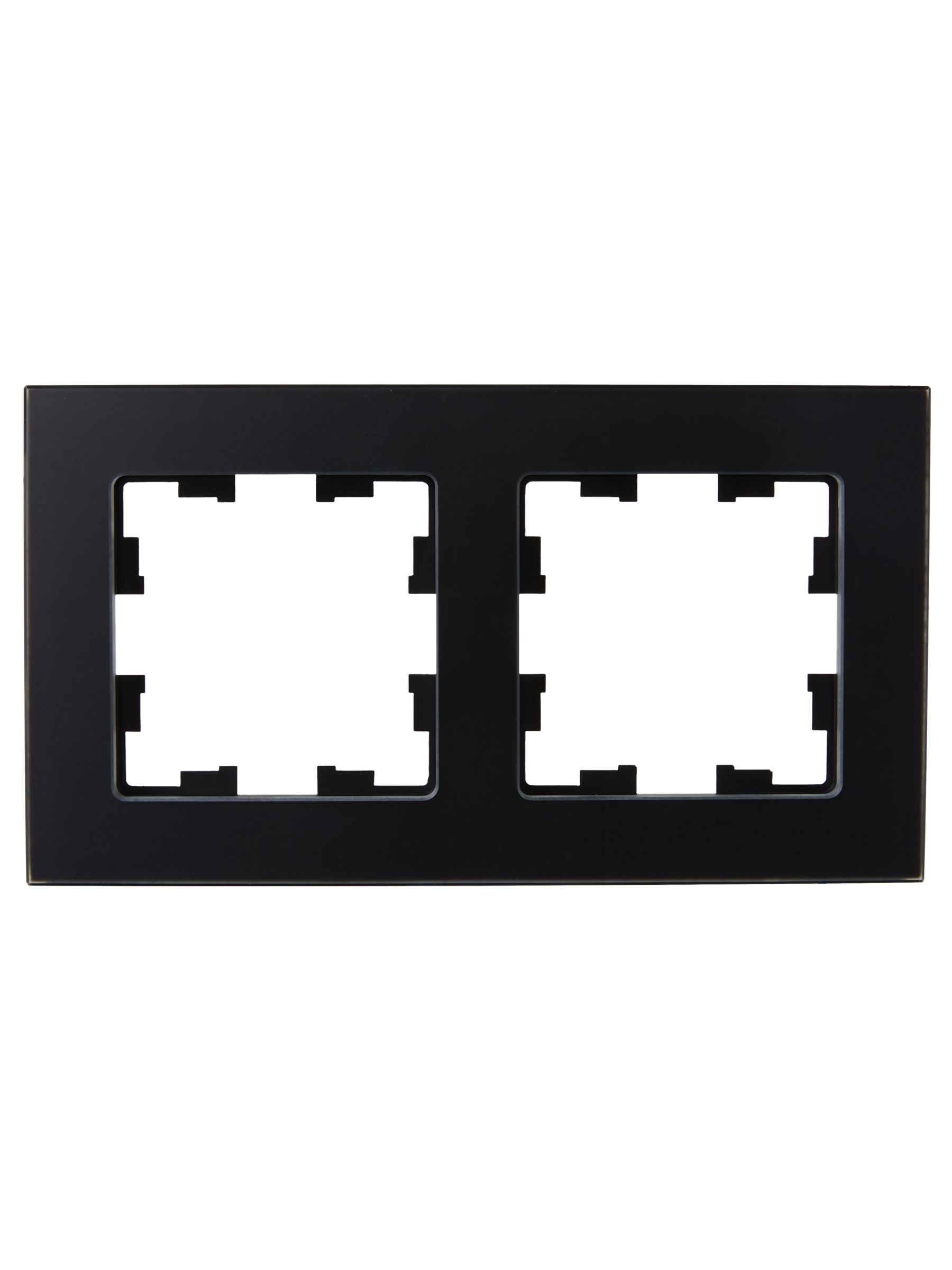 BRITE Рамка 2 -местная РУ-2-2-Бр стекло черный матовый ИЭК