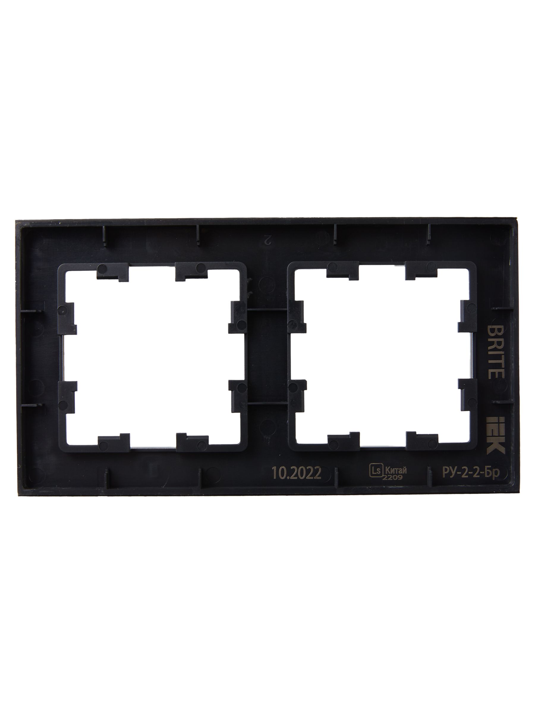 BRITE Рамка 2 -местная РУ-2-2-Бр стекло черный матовый ИЭК