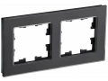BRITE Рамка 2 -местная РУ-2-2-Бр стекло черный матовый ИЭК