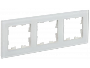BRITE Рамка 3 -местная РУ-3-2-Бр стекло белый матовый ИЭК