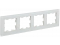 BRITE Рамка 4 -местная РУ-4-2-Бр стекло белый матовый ИЭК
