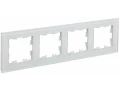 BRITE Рамка 4 -местная РУ-4-2-Бр стекло белый матовый ИЭК
