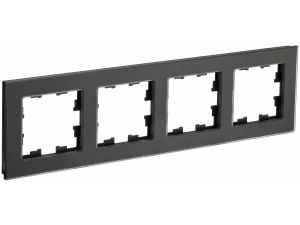 BRITE Рамка 4 -местная РУ-4-2-Бр стекло черный матовый ИЭК