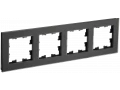 BRITE Рамка 4 -местная РУ-4-2-Бр стекло черный матовый ИЭК