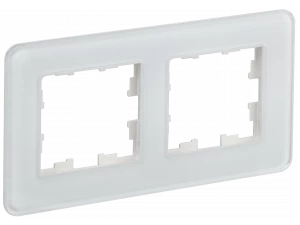 BRITE Рамка 2 -местная РУ-2-2-Бр стекло белый RE ИЭК