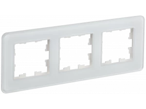BRITE Рамка 3 -местная РУ-3-2-Бр стекло белый RE ИЭК
