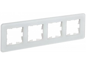 BRITE Рамка 4 -местная РУ-4-2-Бр стекло белый RE ИЭК