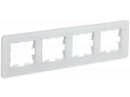 BRITE Рамка 4 -местная РУ-4-2-Бр стекло белый RE ИЭК