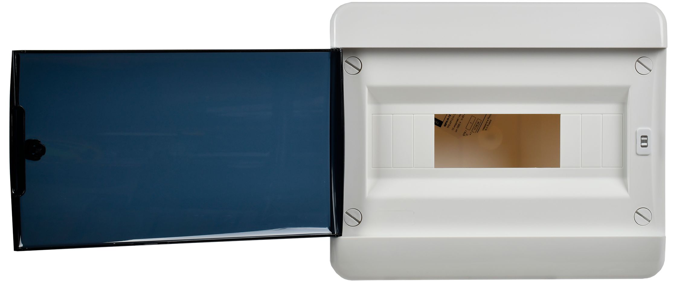 TEKFOR Корпус пластиковый ЩРН-П-12 IP41 черная прозрачная дверь ИЭК