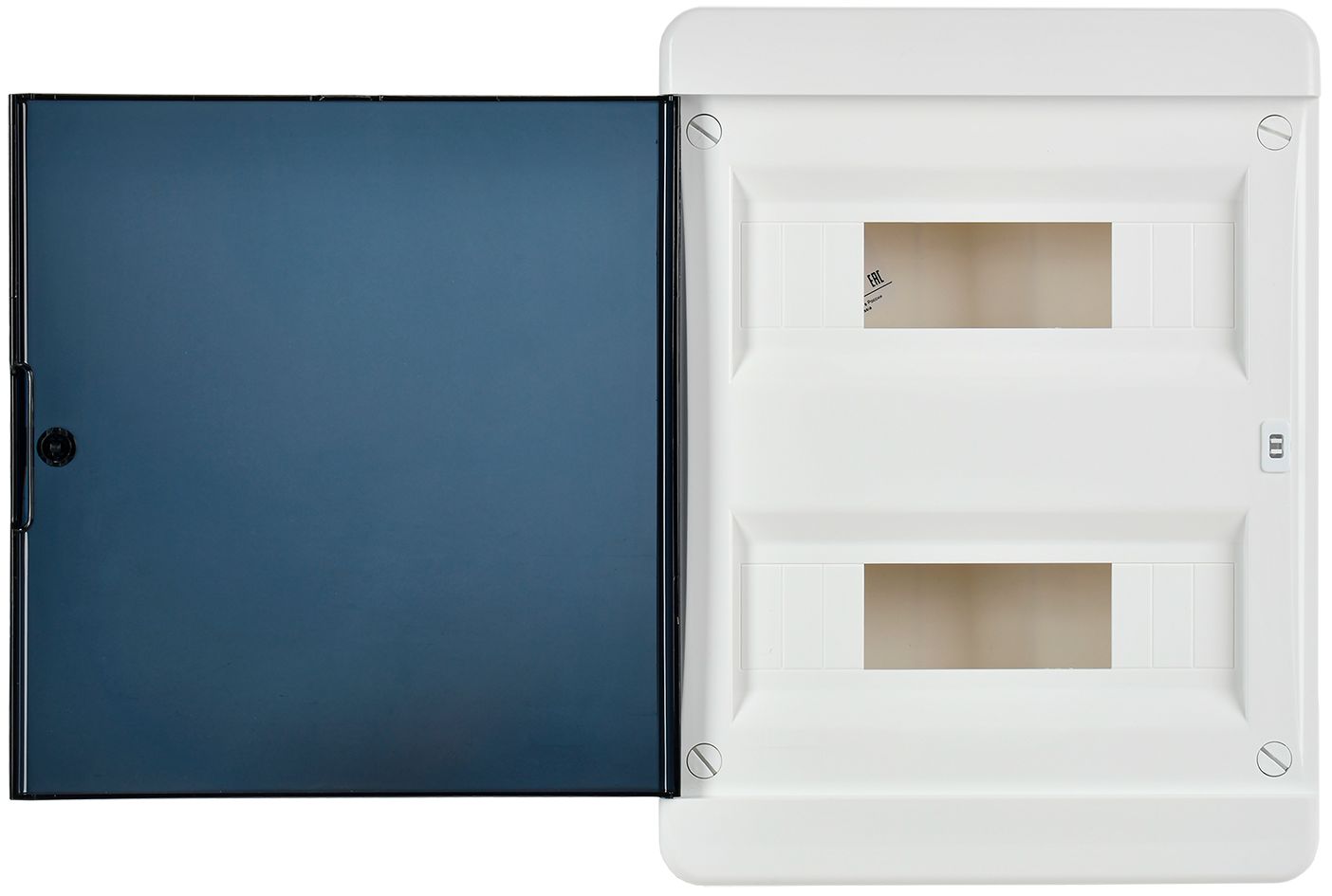 TEKFOR Корпус пластиковый ЩРН-П-24 IP41 черная прозрачная дверь ИЭК