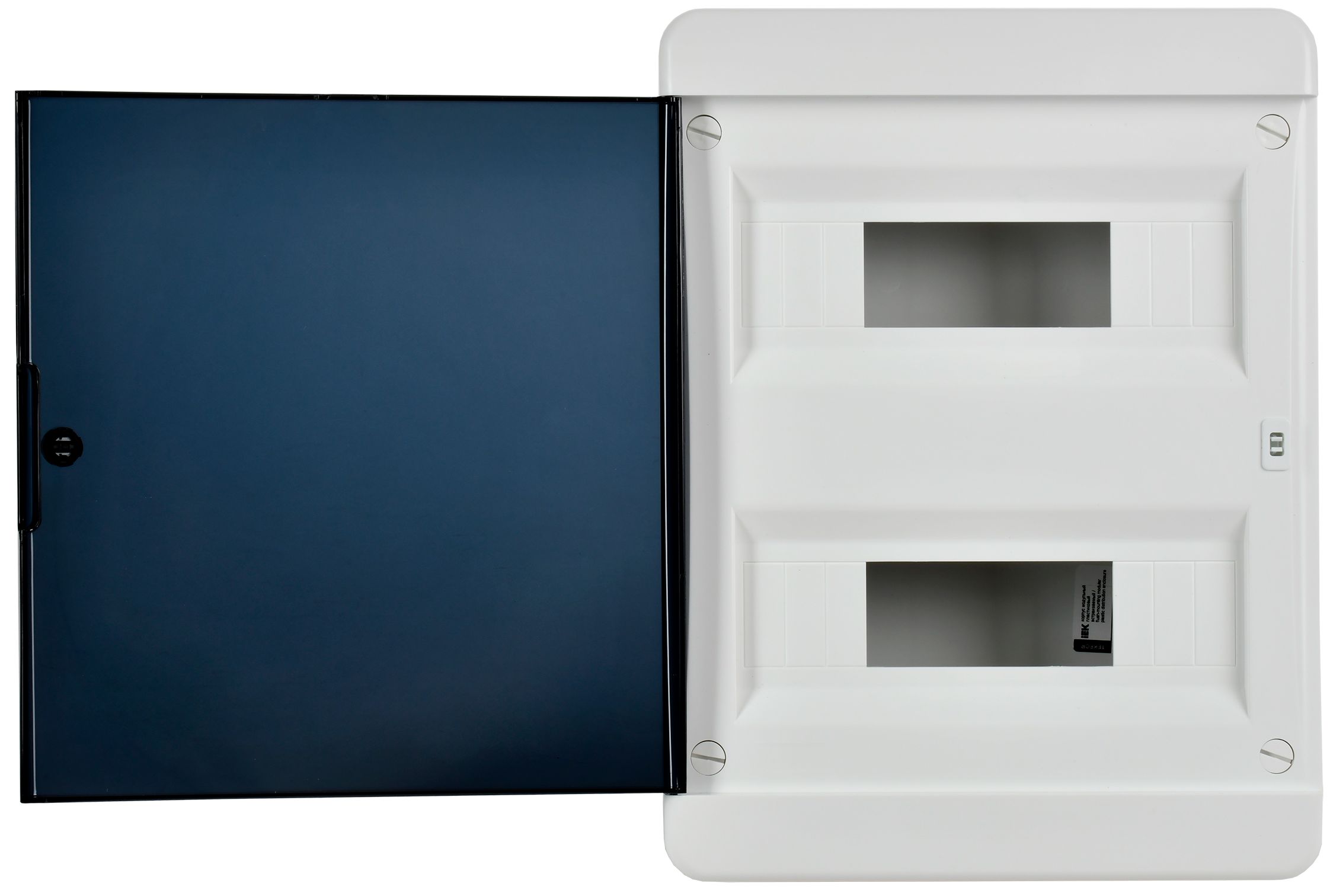 TEKFOR Корпус пластиковый ЩРВ-П-24 IP41 черная прозрачная дверь ИЭК