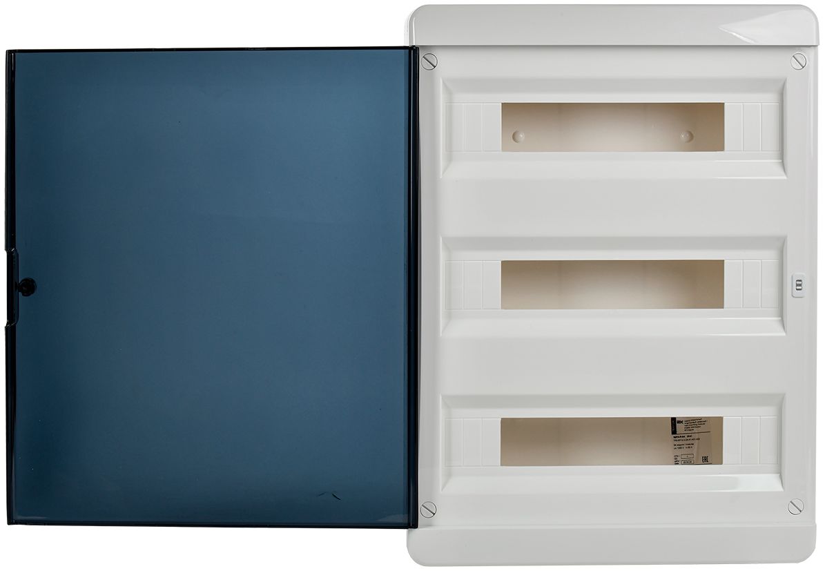 TEKFOR Корпус пластиковый ЩРН-П-54 IP41 черная прозрачная дверь ИЭК