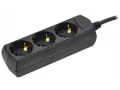 Удлинитель У03 3 места с заземлением 5м 3х1мм2 10А 250В черный GENERICA ИЭК