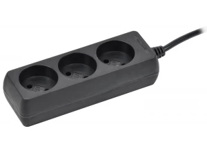 Удлинитель У3 3 места без заземления 3м 2х0,75мм2 10А 250В черный ИЭК