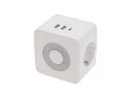 Двойник электрический Куб 16А с заземлением + 2хUSB-A 2,4А + USB Type-C 3А, с ночной подсветкой, белый REXANT