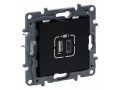 Розетка USB Тип А+C 12Вт+15Вт 5 В, черный NLST /863540/