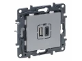 Розетка USB тип А+C 12Вт+15Вт 5 В, алюминий NLST /863340/