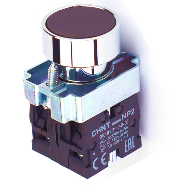 Кнопка управления NP2-BA25 без подсветки черная 1НЗ+1НО IP40 (CHINT) 574841