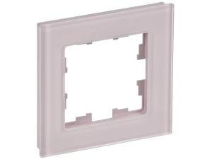 BRITE Рамка 1-местная РУ-1-2-Бр стекло розовый матовый ИЭК