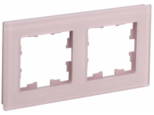BRITE Рамка 2 -местная РУ-2-2-Бр стекло розовый матовый ИЭК
