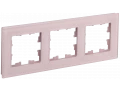 BRITE Рамка 3 -местная РУ-3-2-Бр стекло розовый матовый ИЭК
