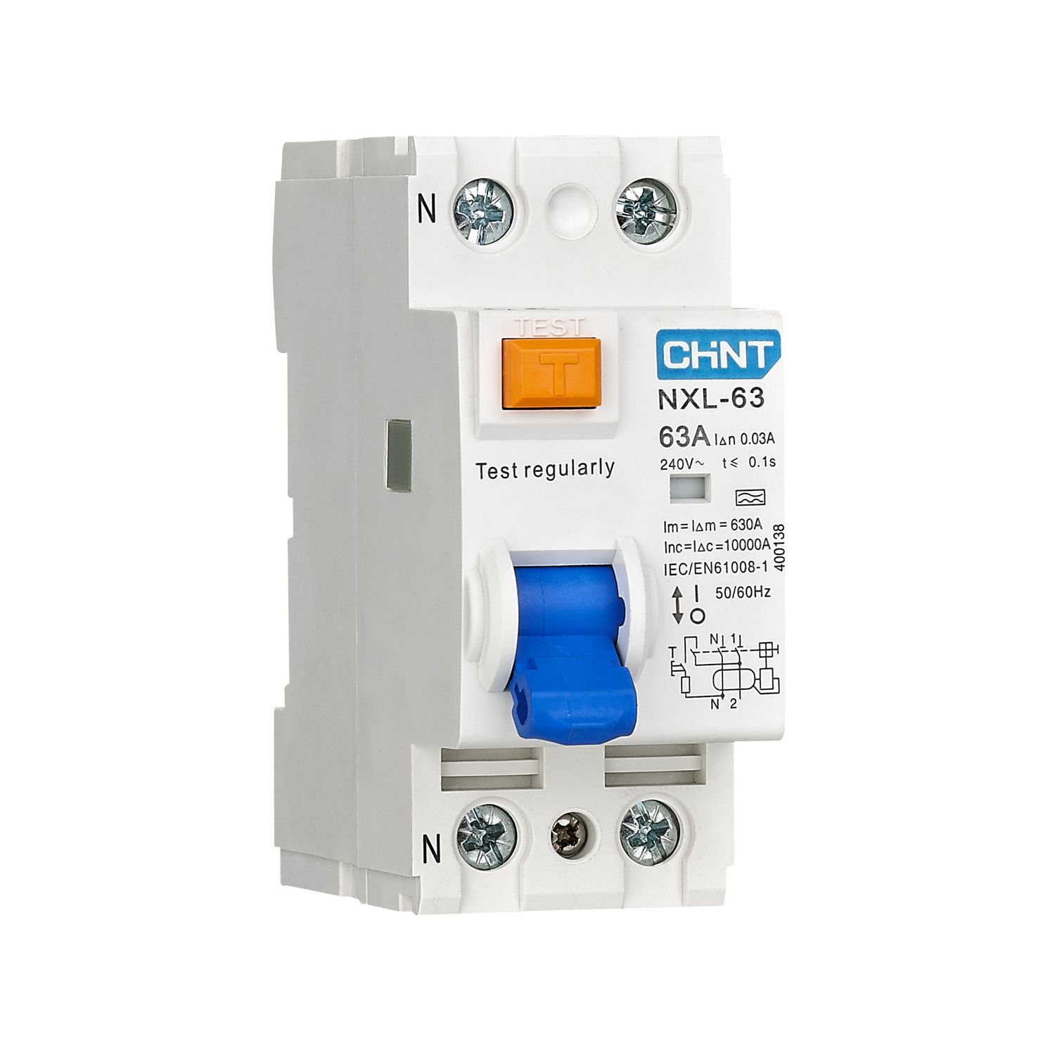 УЗО NXL-63 6kA 1P+N 25A 10mA A (R) (CHINT) 280712