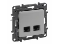 Розетка информационная двойная 2ХRJ45 Категория 5e UTP, алюминий NLST /863360/