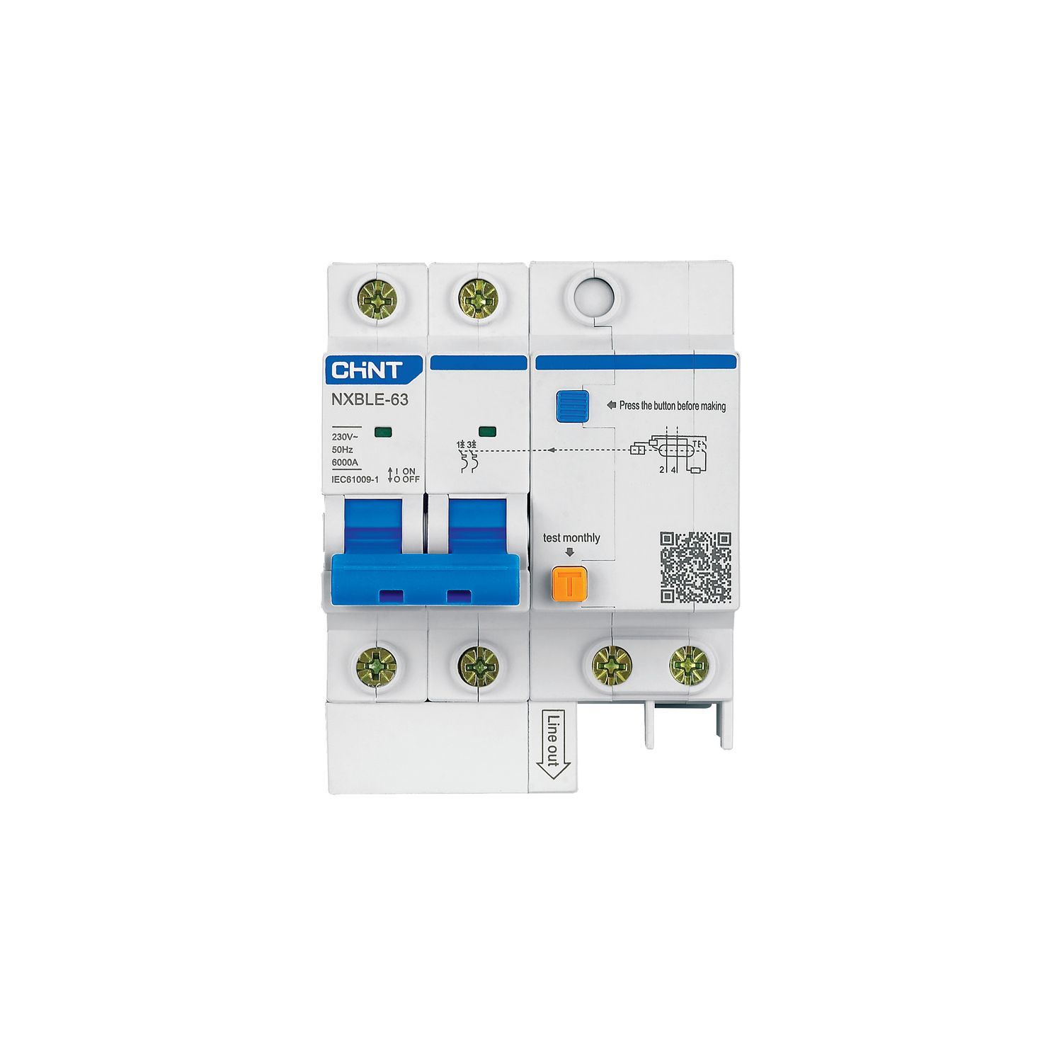 Дифференциальный автомат NXBLE-63 2P С20 30mA тип AС, 6kA R (CHINT) 819978