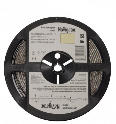 Лента СД NLS-3528WW120-9.6-IP65-12V R5 71 411 Navigator