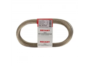 Трос стальной в ПВХ оплетке d=2,0мм, прозрачный (моток 20м) REXANT, 09-5120
