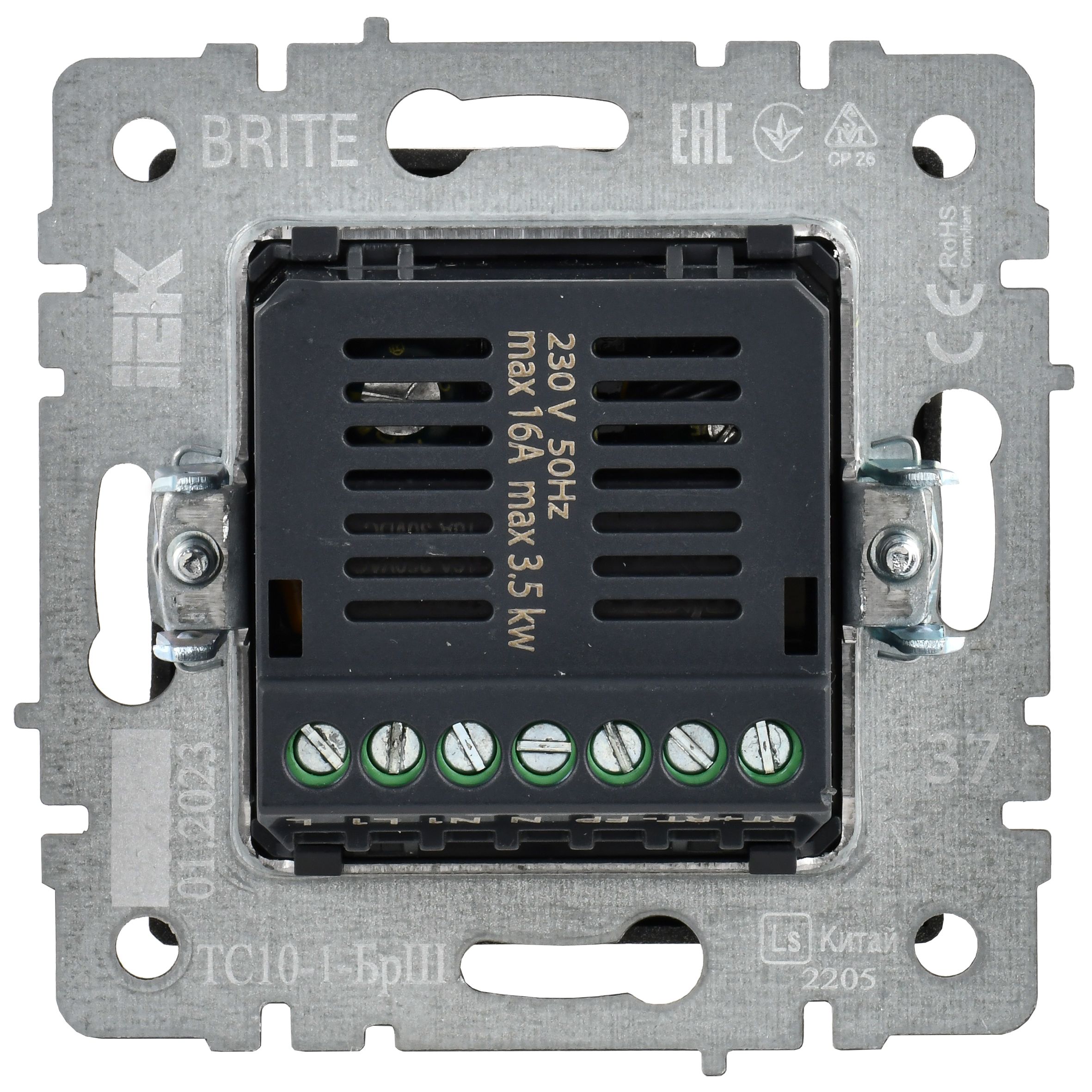 BRITE Термостат электронный с индикацией ТС10-1-БрШ шампань ИЭК