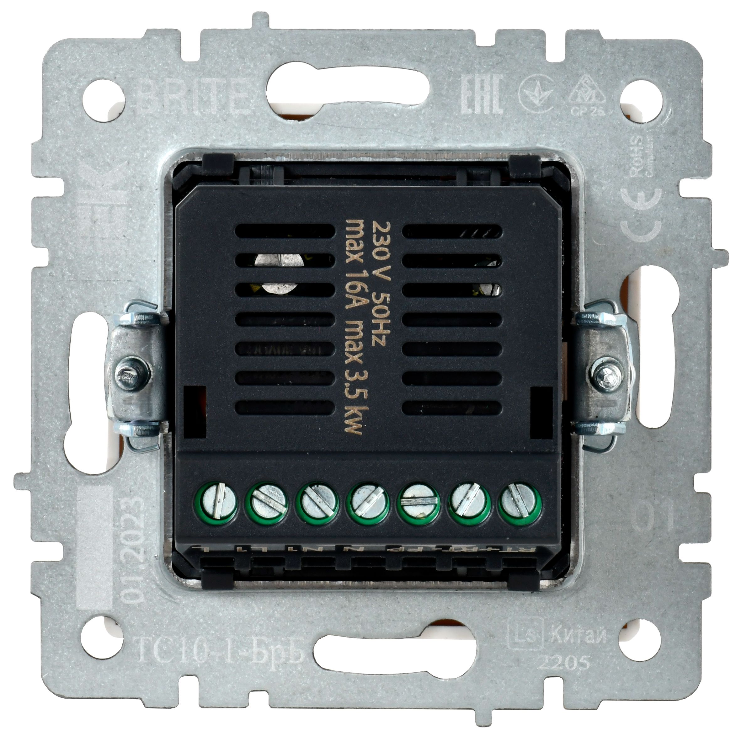 BRITE Термостат электронный с индикацией ТС10-1-БрБ белый ИЭК