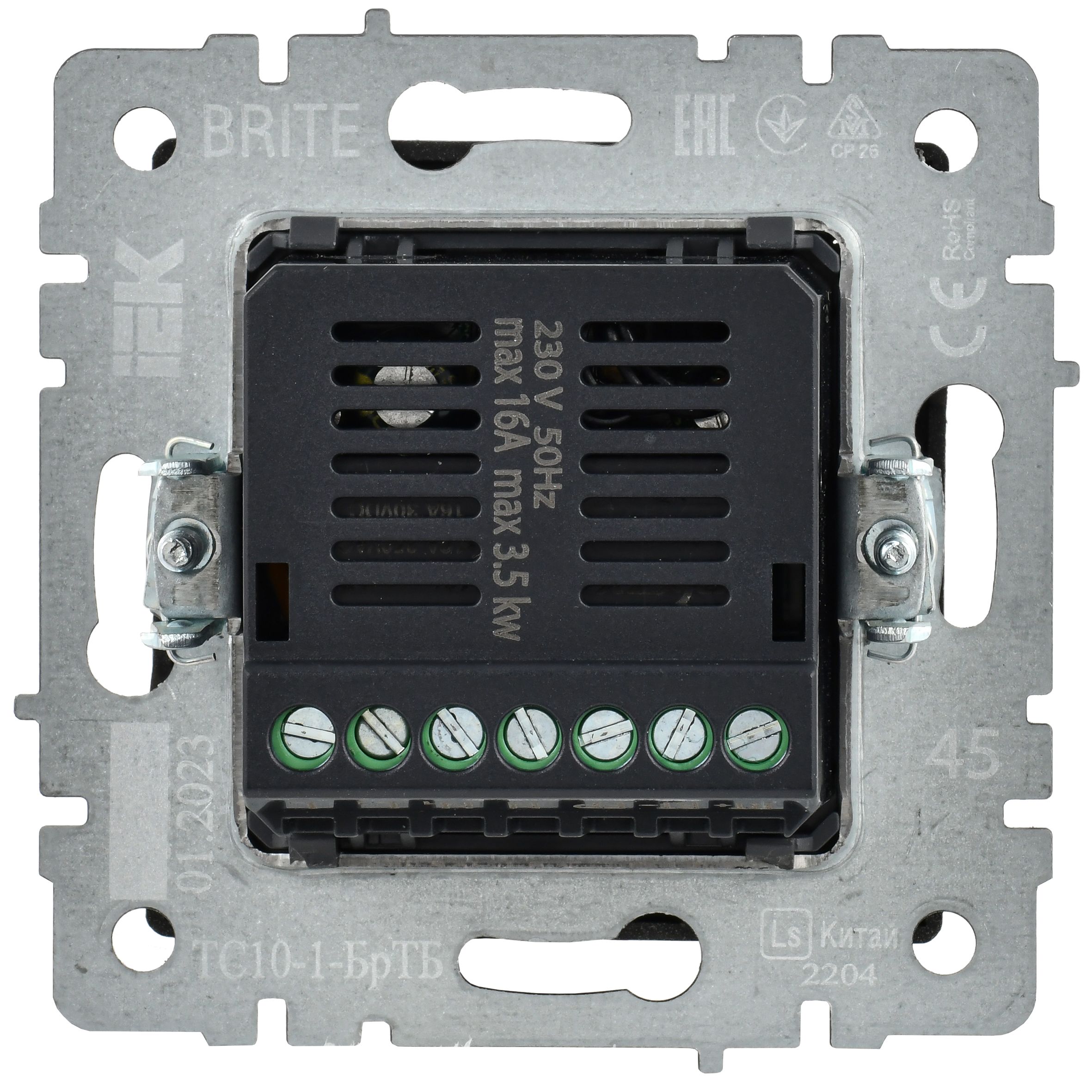 BRITE Термостат электронный с индикацией ТС10-1-БрТБ темная бронза ИЭК